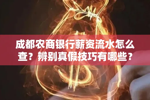 成都农商银行薪资流水怎么查?辨别真假技巧有哪些?
